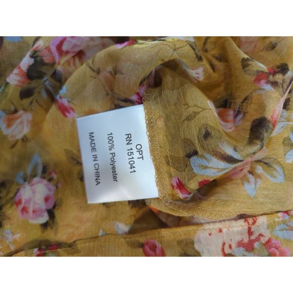 NEW O.P.T Floral Long Sleeve Chiffon Midi Dress - Picture 6 of 6